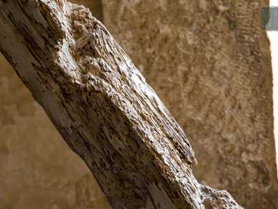 � invece sparita la rampa che consente di giungere sulla sommit�: per arrivarci ci si pu� solo arrampicare su un malmesso asse di legno poggiato su un muro, che preferiamo per� non "sfidare"